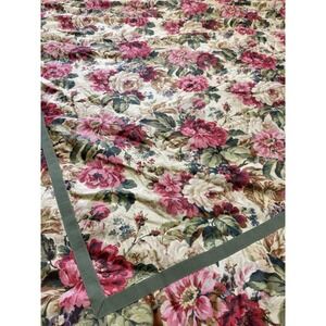 VTG Chaps Ralph Lauren Rosemont KING Comforter Rose Floral Houndstooth Cotton